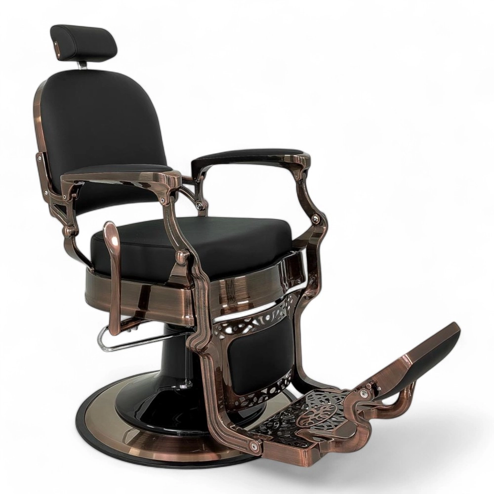 POLTRONA BARBIERE | ROOTS.HL | SCOCCA BRONZO IN SIMILPELLE NERA