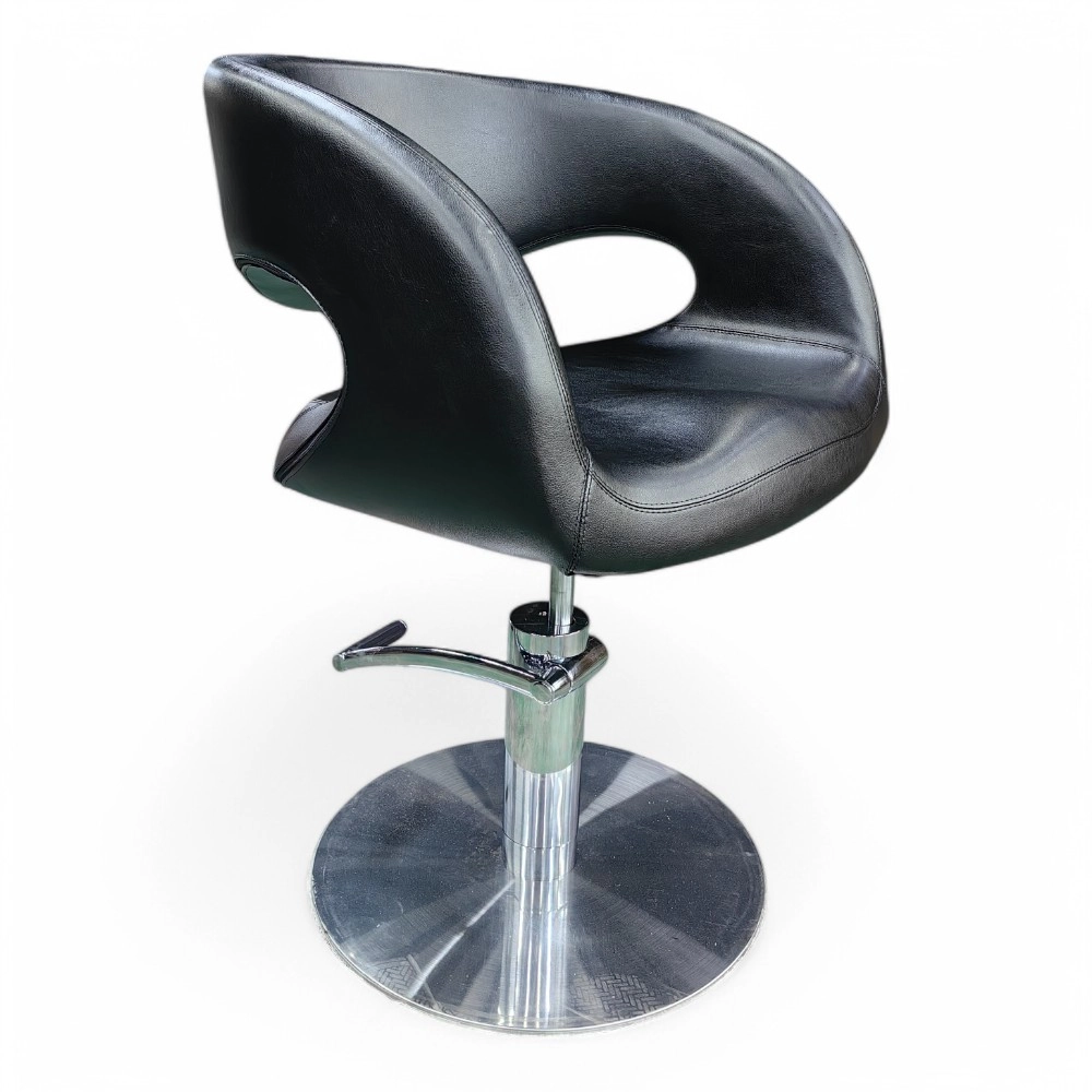 POLTRONA PARRUCCHIERE | COMFO.HG | SIMILPELLE NERA CON POMPA IDRAULICA