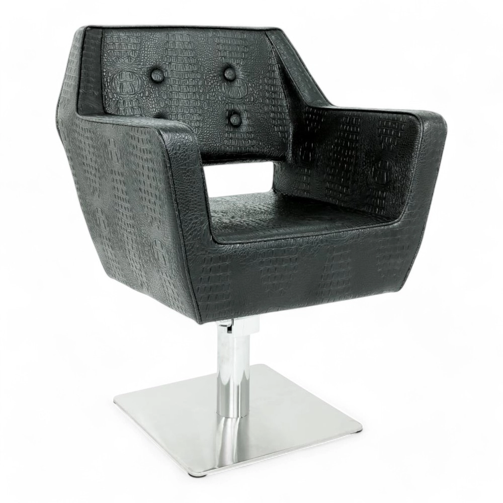 POLTRONA PARRUCCHIERE | EXAGO.HG | SIMILPELLE NERA CON POMPA IDRAULICA