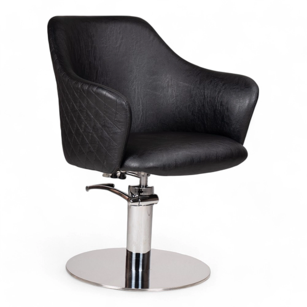 POLTRONA PARRUCCHIERE | GAMMA.YL | SIMILPELLE NERA CON POMPA IDRAULICA