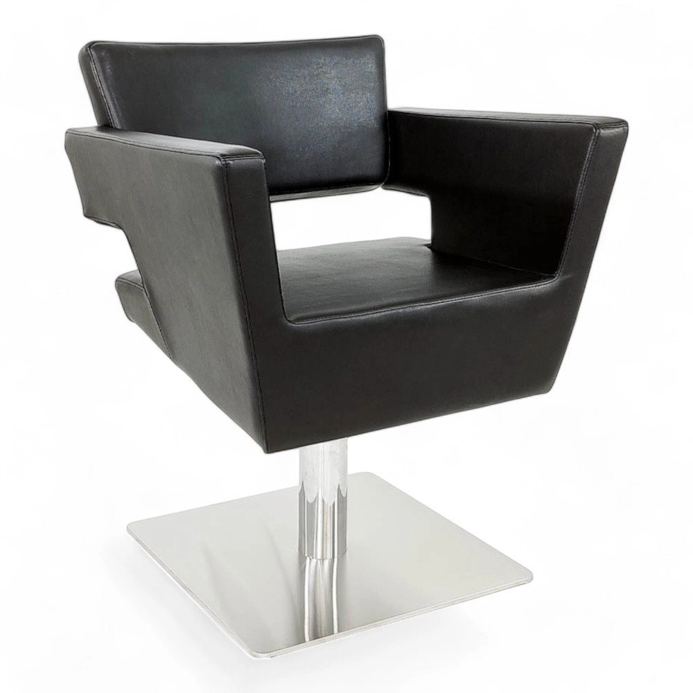 POLTRONA PARRUCCHIERE | GEOM.HG | SIMILPELLE NERA CON POMPA IDRAULICA