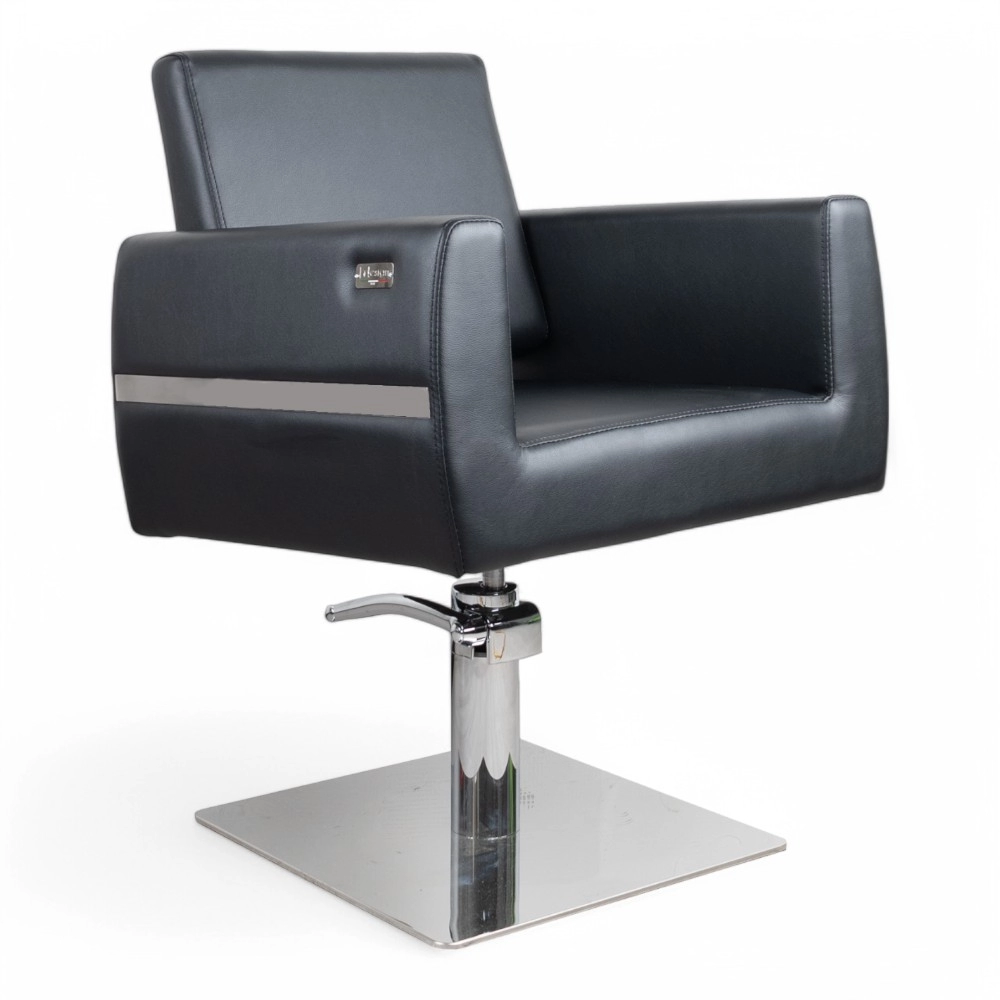 POLTRONA PARRUCCHIERE | GIOVE.FN | SIMILPELLE NERA CON POMPA IDRAULICA