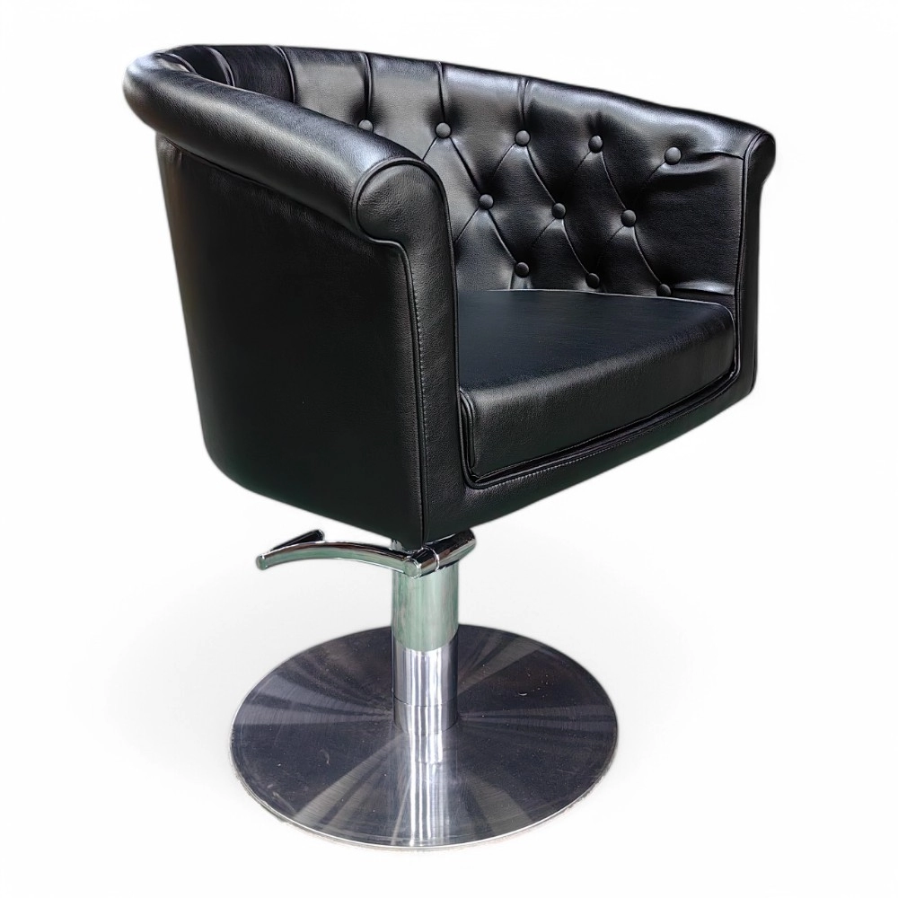 POLTRONA PARRUCCHIERE | GOTEN.HG | SIMILPELLE NERA CON POMPA IDRAULICA