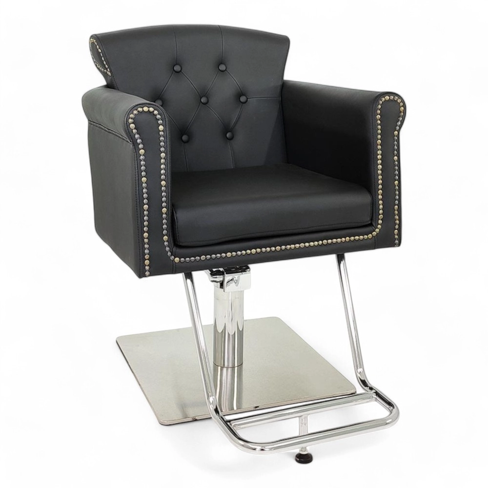 POLTRONA PARRUCCHIERE | GOTTON.FN | SIMILPELLE NERA CON POMPA IDRAULICA