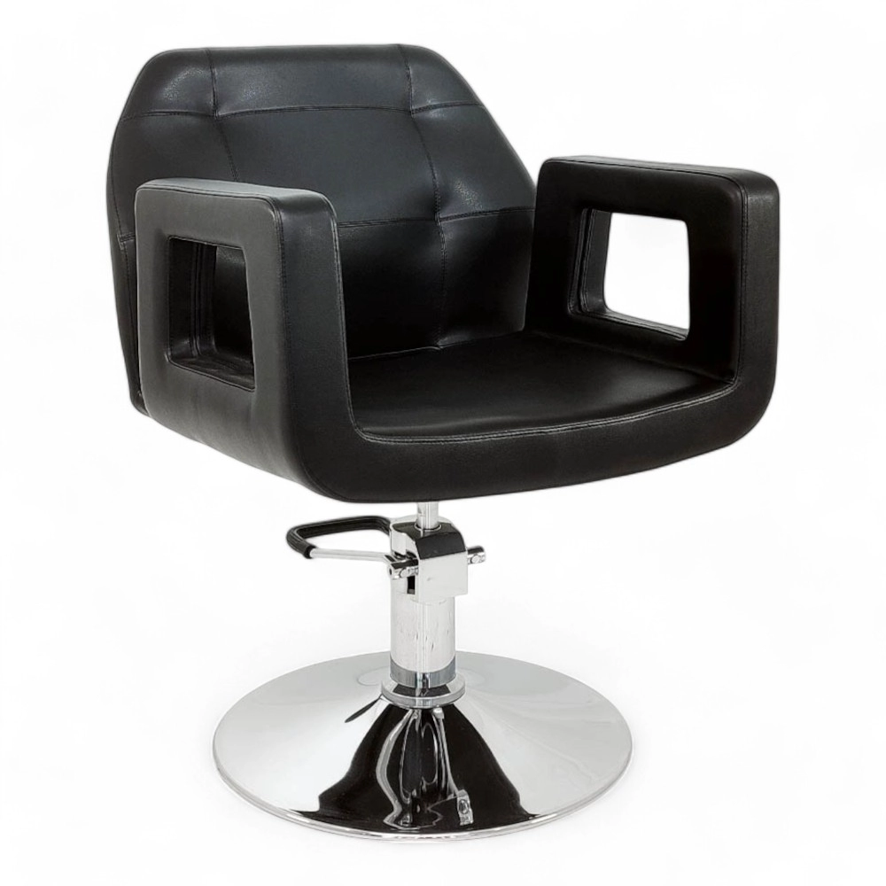 POLTRONA PARRUCCHIERE | HOLEA.HG | SIMILPELLE NERA CON POMPA IDRAULICA