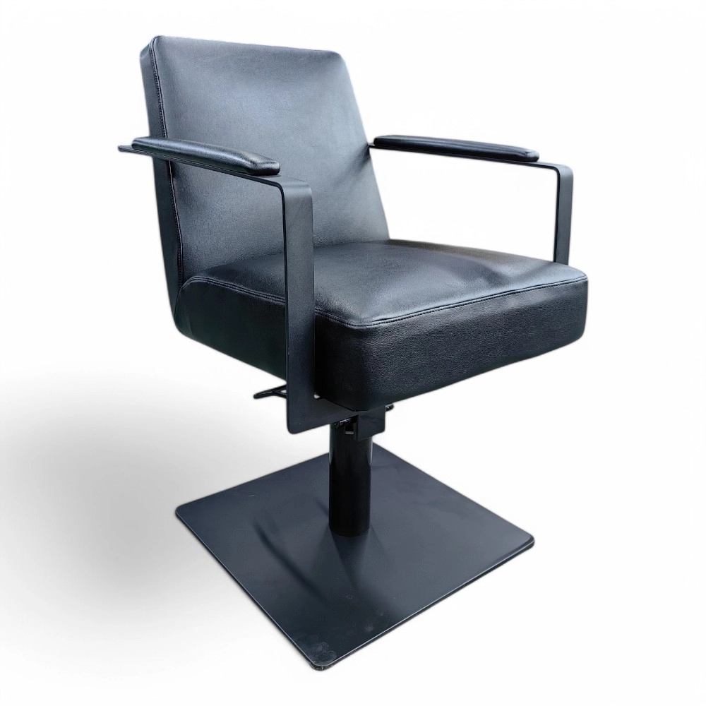POLTRONA PARRUCCHIERE | MINERV.HG | SIMILPELLE NERA CON POMPA IDRAULICA