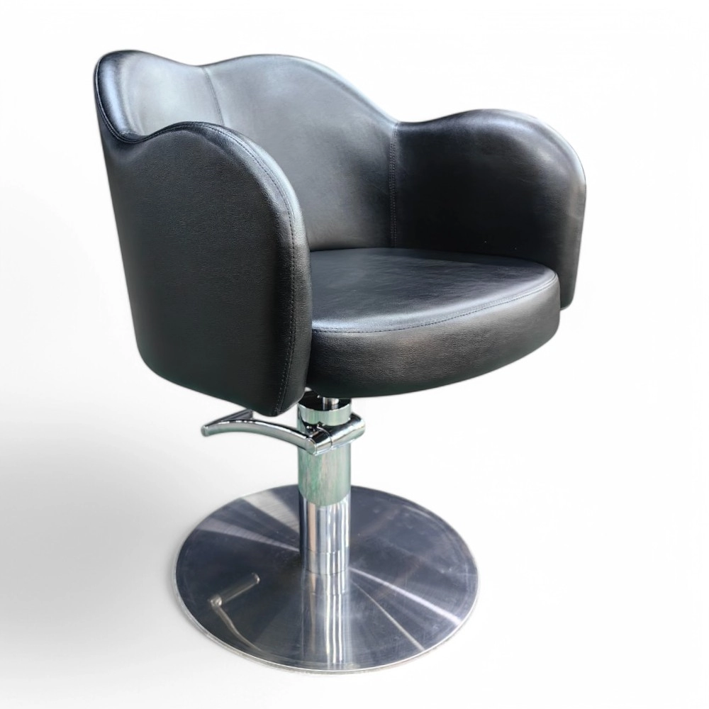 POLTRONA PARRUCCHIERE | ROSEL.HG | SIMILPELLE NERA CON POMPA IDRAULICA