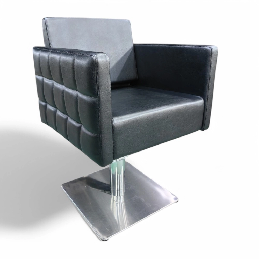 POLTRONA PARRUCCHIERE | SQUARE.HG | SIMILPELLE NERA CON POMPA IDRAULICA