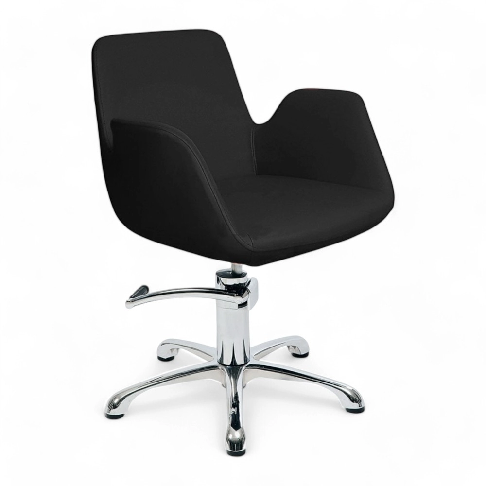 POLTRONA PARRUCCHIERE | TULIPA.AL | SIMILPELLE NERA CON POMPA IDRAULICA