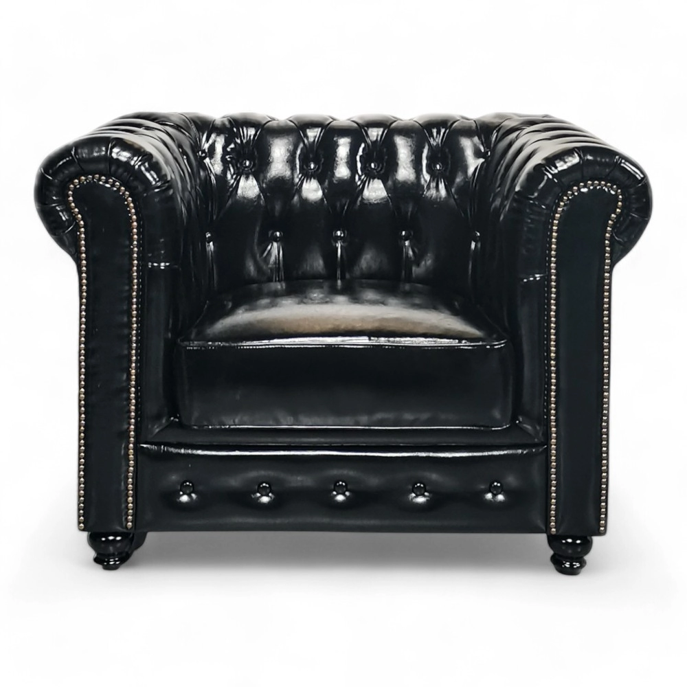 POLTRONA | CHEST.TR | SIMILPELLE NERA LUCIDA