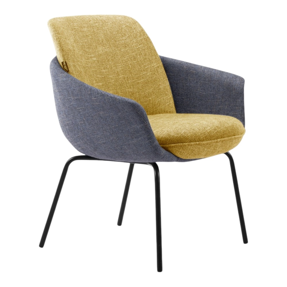 POLTRONA | LIFE.RN | TESSUTO GIALLO PASTELLO E BLUE NAVY