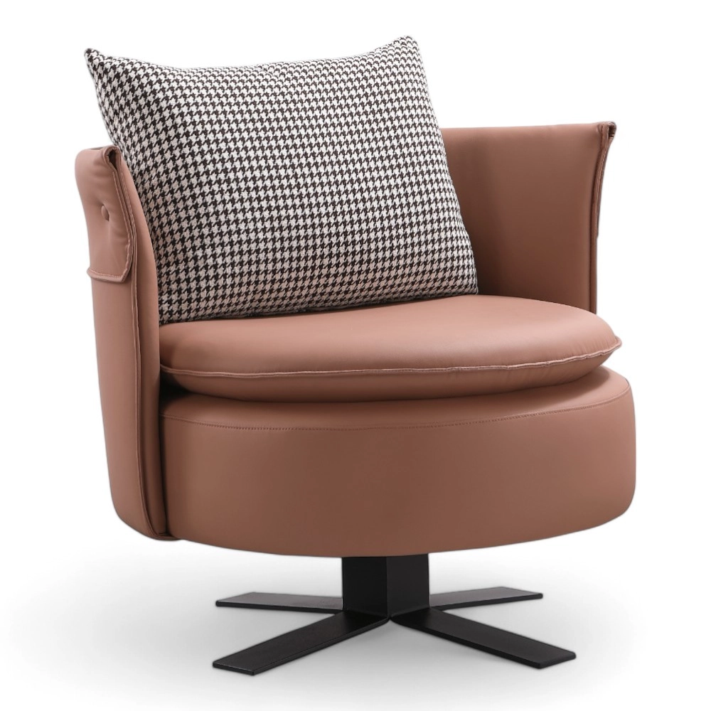 POLTRONA | VELVE.PR | SIMILPELLE MARRONE CON CUSCINO