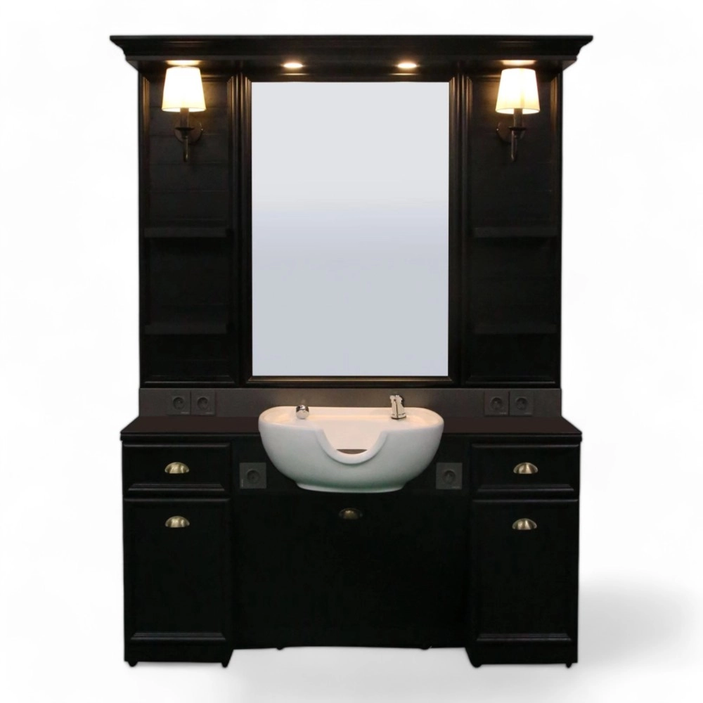 POSTAZIONE BARBIERE | CLASS.FN | NERA CON CERAMICA BIANCA