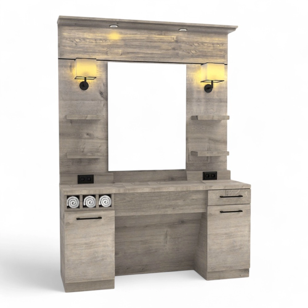 POSTAZIONE BARBIERE | URBAN.BR | LEGNO CHIARO CON INSTALLAZIONE BIVALENTE