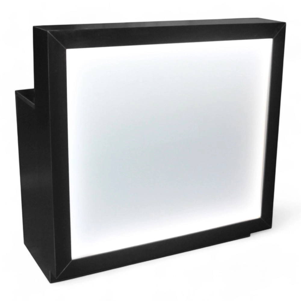 RECEPTION | LUMIO.HG | NERA CON FRONTALE BIANCO OPALINO E ILLUMINAZIONE LED