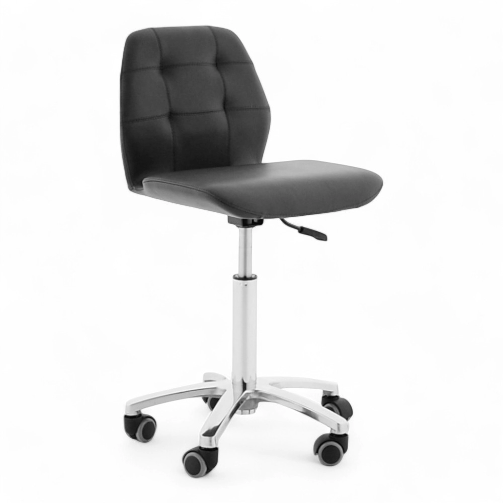 SGABELLO | BORN.HG | SIMILPELLE NERA CON POMPA IDRAULICA