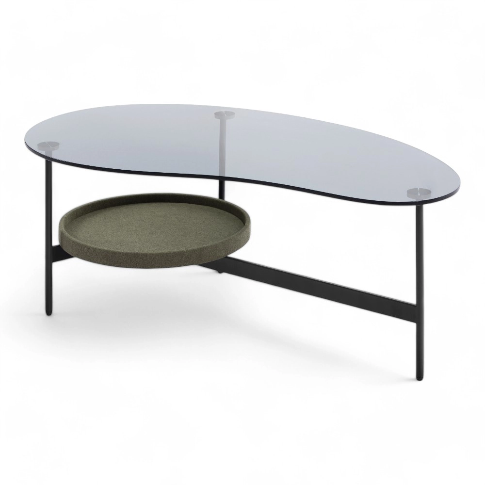 TAVOLINO | NEXUS.RN | VETRO ED ACCIAIO NERO