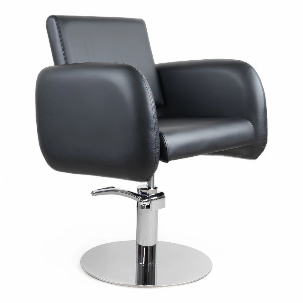 POLTRONA PARRUCCHIERE | SOFT.FN | SIMLPELLE NERA CON POMPA IDRAULICA