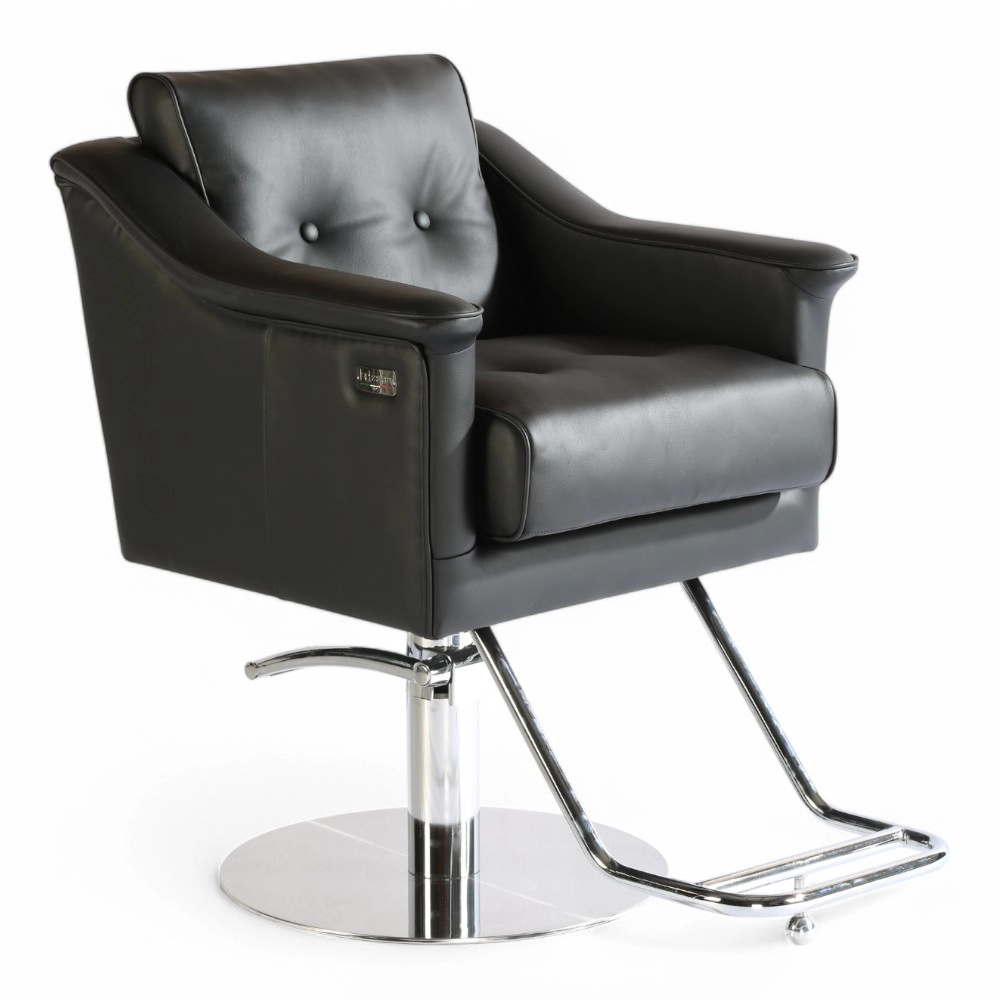 POLTRONA PARRUCCHIERE | NOVA.EM | SIMILPELLE NERA CON POMPA IDRAULICA E POGGIAPIEDI