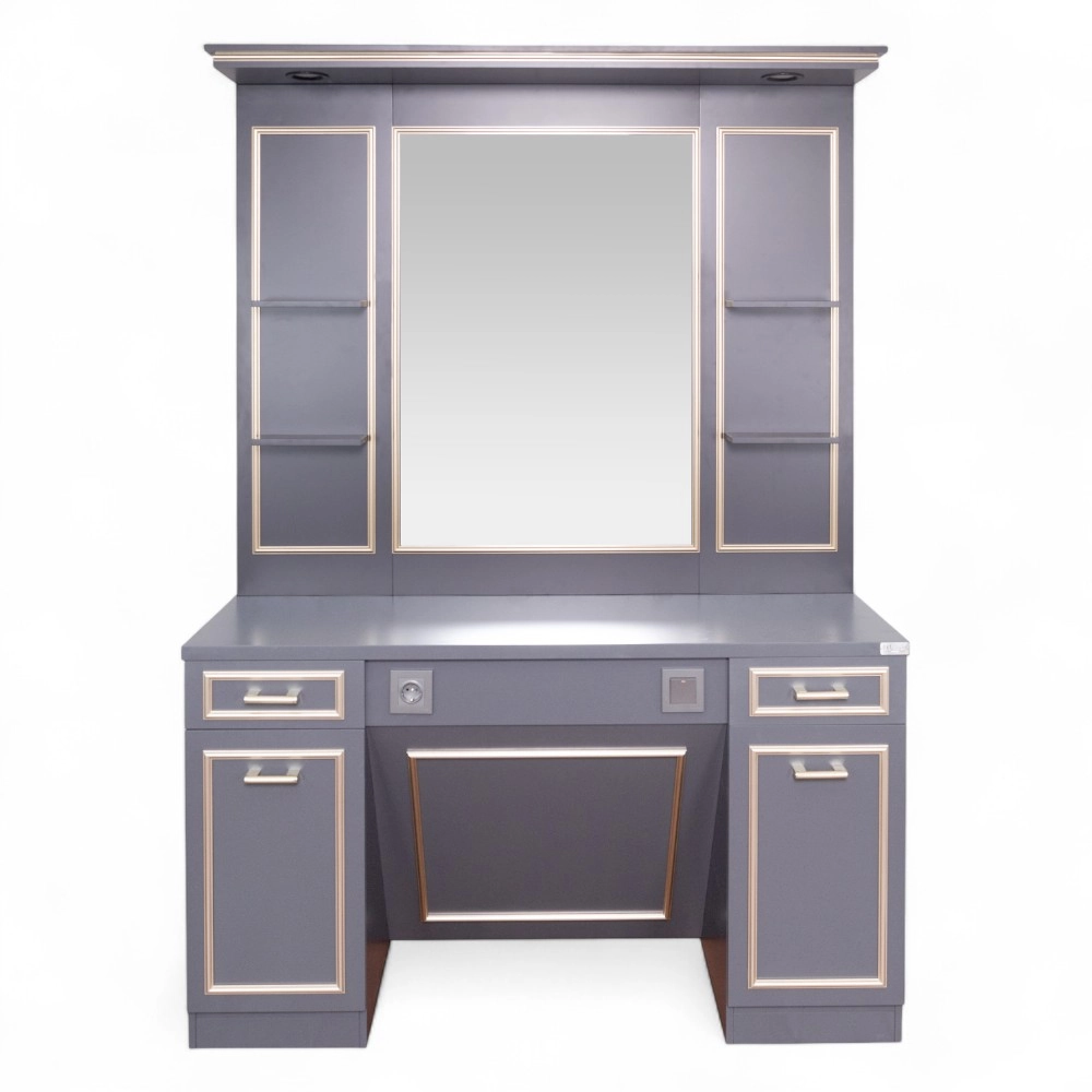 POSTAZIONE BARBIERE | DREAM.FN | GRIGIA CON RIFINITURE ORO