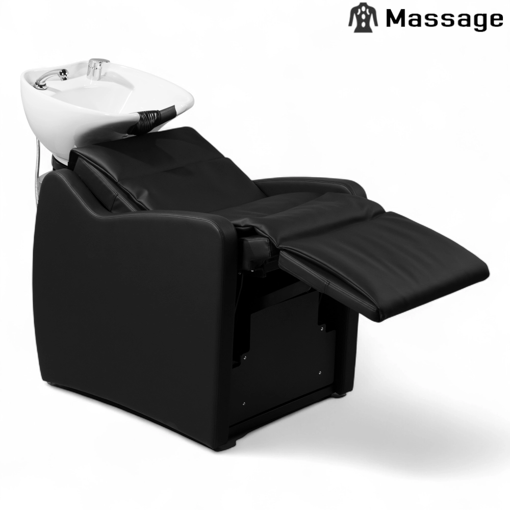 LAVATESTA PARRUCCHIERE | WOMA-M.MG | SIMILPELLE NERA CON ALZA GAMBE ELETTRICO E MASSAGGIO