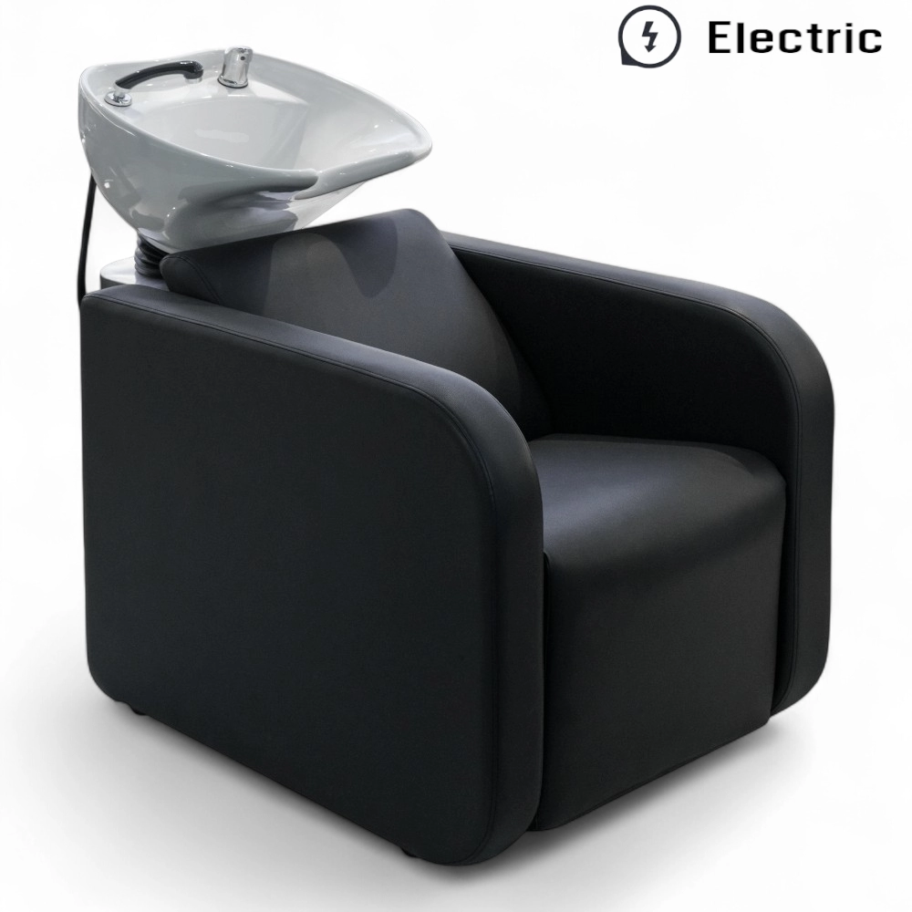 LAVATESTA PARRUCCHIERE | WAVE-E.MG | SIMILPELLE NERA CON ALZA GAMBE ELETTRICO