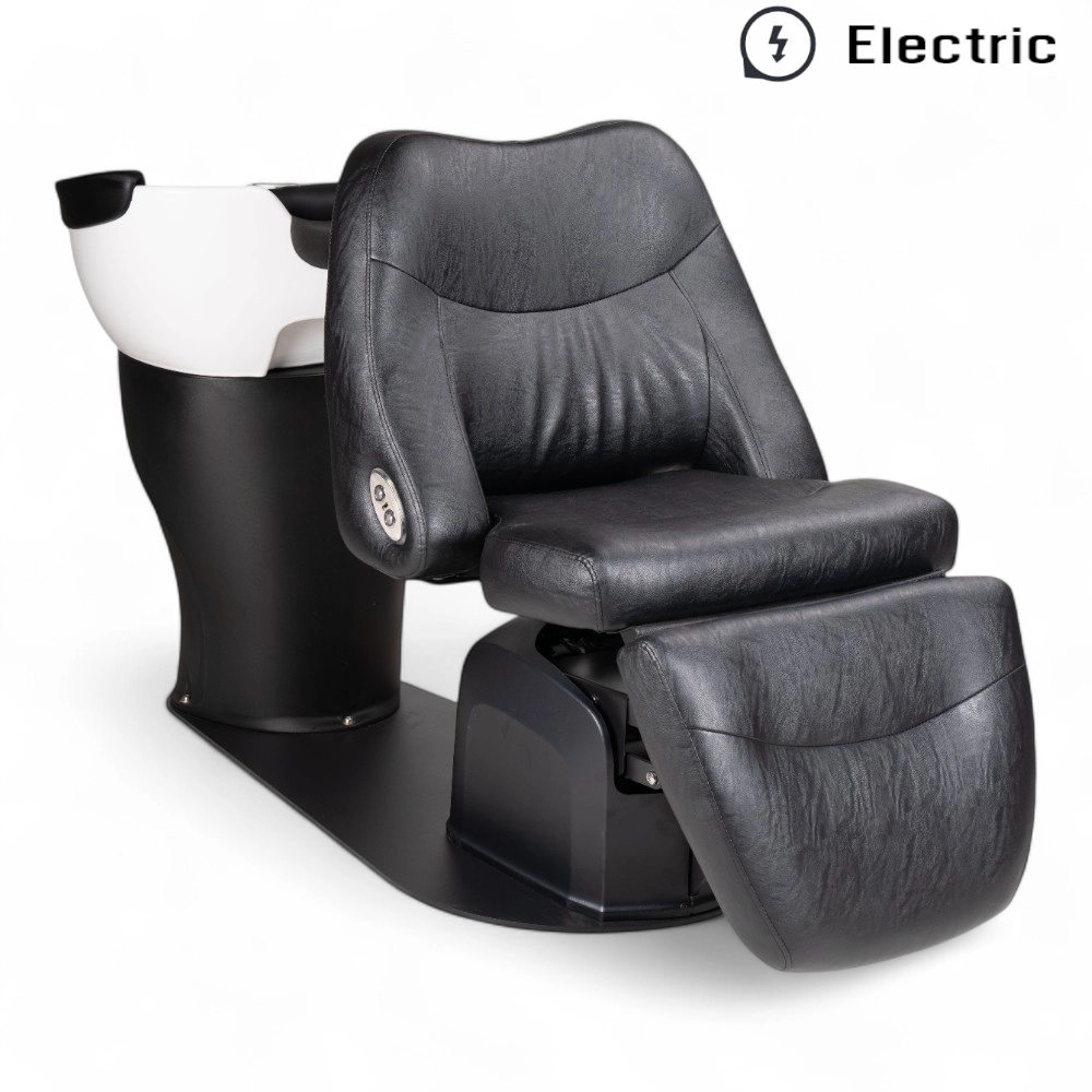 LAVATESTA PARRUCCHIERE | EXPER-E.YL | SIMILPELLE NERA STRIATA SDRAIABILE ELETTRICAMENTE