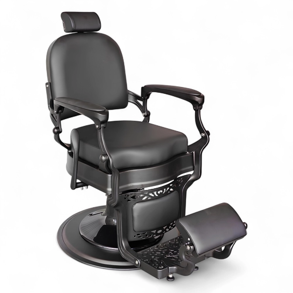 POLTRONA BARBIERE | ROOTS.HL | SCOCCA NERO OPACO IN SIMILPELLE NERA