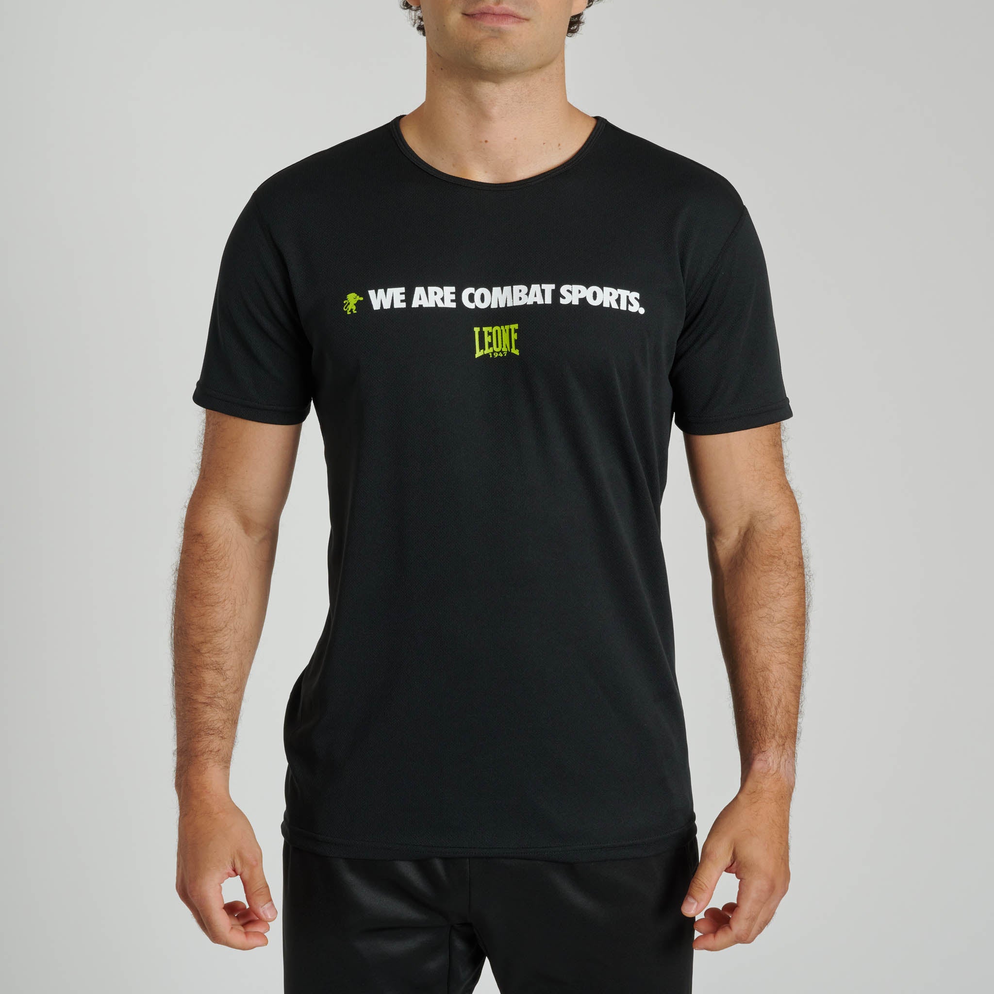 LEONE T-SHIRT NERA LOGO WACS MOD. ABX126