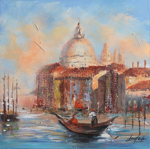 Quadro Dipinto su metallo venezia 60x80 cm