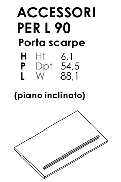 Armadio porta stivali con tetto inclinato - 1 anta battente - Dim