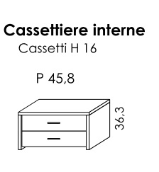 CASSETTIERA INTERNA 2 CASSETTI PER BATTENTE GOLF