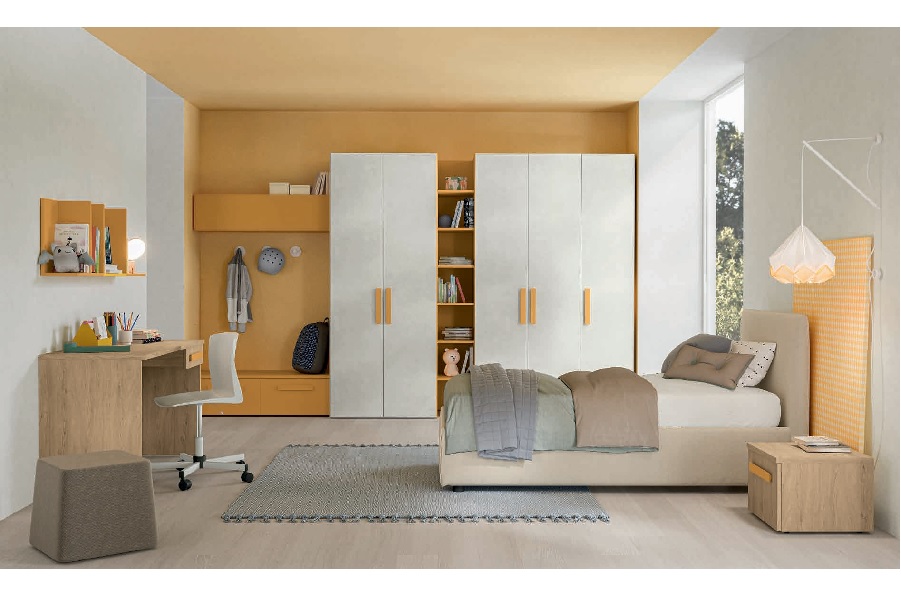 Mobile zona giorno VOLO L103 volo2022-colori 1 GZ8T - Grigio Titanio  volo2022-colori 2 RS4B - Royal Oak