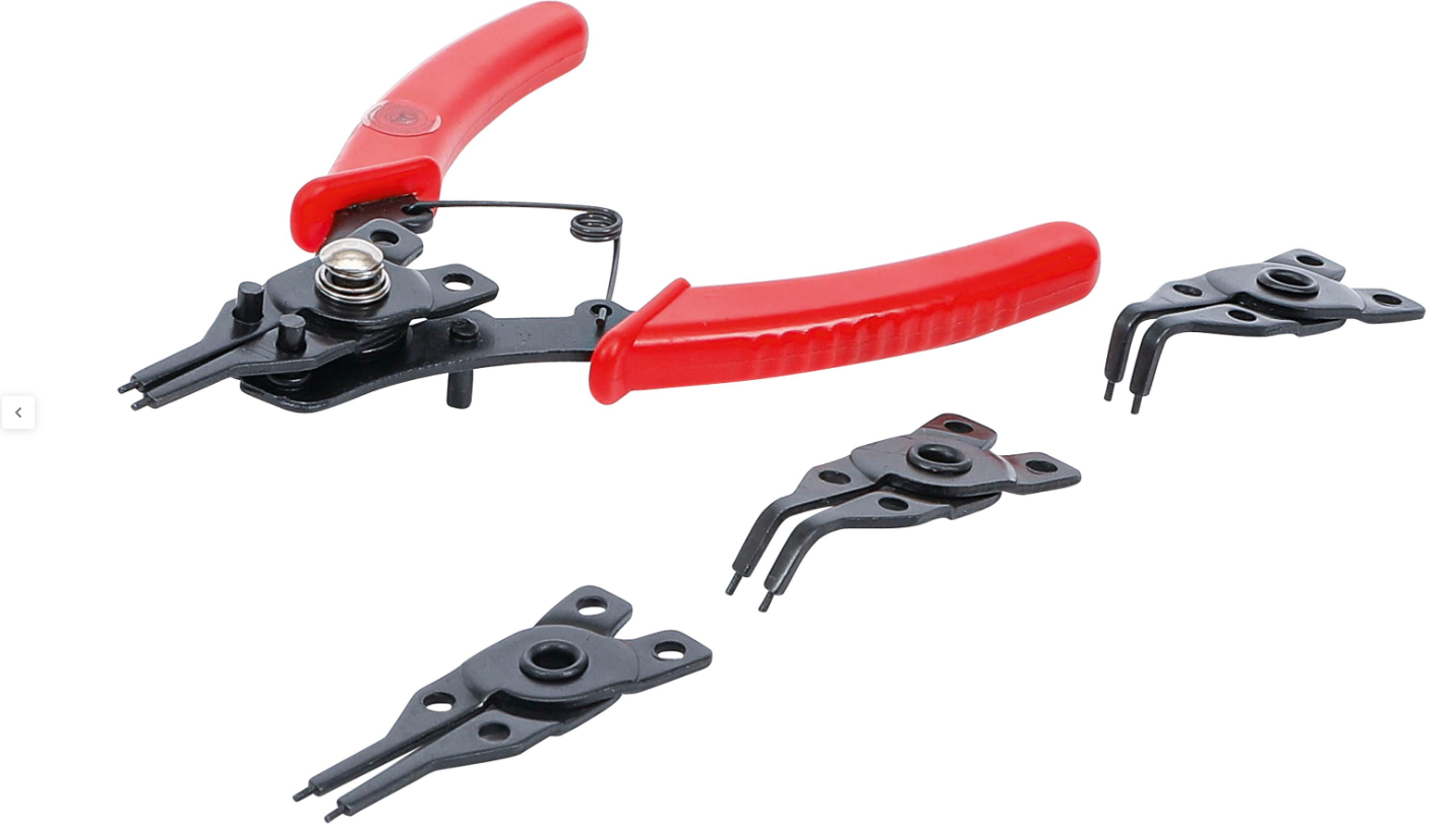 Set Di 4 Pinze Per Anelli Seeger - Interni/Esterni, Dritte/Curve, 7 Pollici, Con Custodia