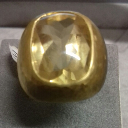 Anello con sale quarzo citrino