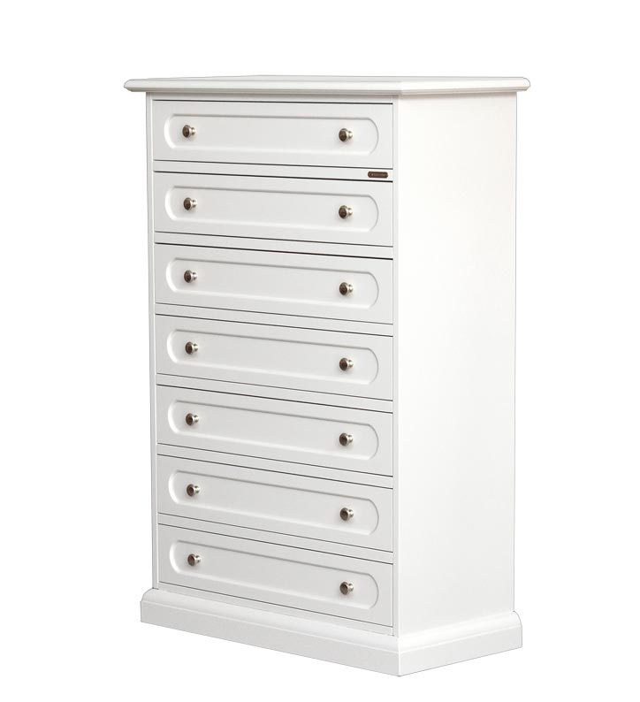 Cassettiera Alta A 7 Cassetti In Tessuto, Struttura Acciaio E Piano Legno, 60x30x116 Cm, Bianca - 3
