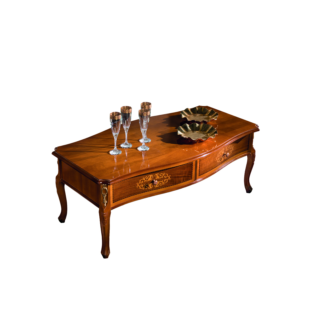 Mas Casa Tavolino Sollevabile Karol 6 Con Cassetto - Legno Massello Di Pino, Finitura Rovere Ika E Bianco, 100x50x47 Cm