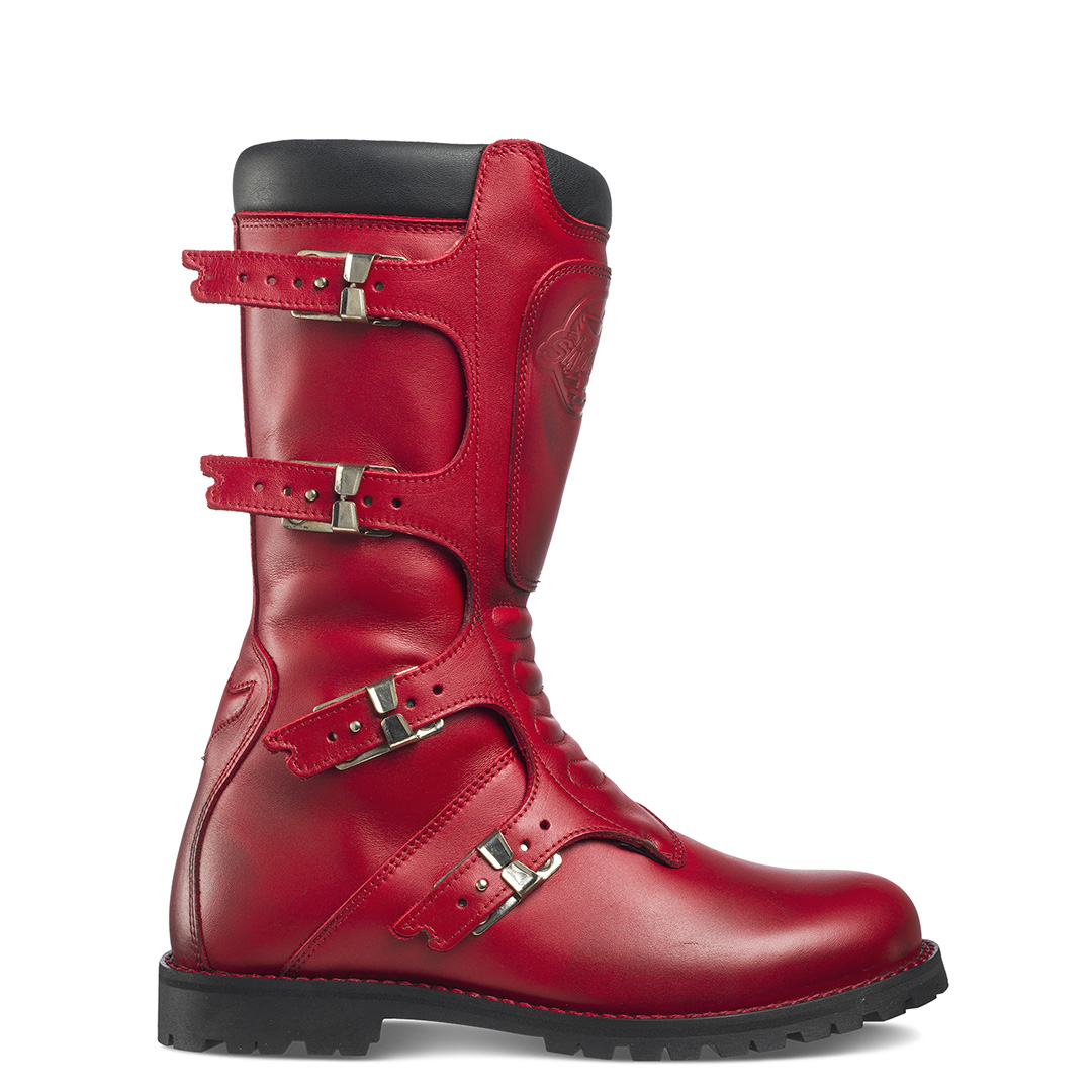 Bottes store moto rouge