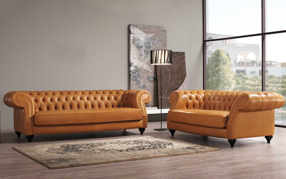Divano Chesterfield In Tessuto 2/3 Posti Multicolore, Braccioli Trapuntati, Struttura In Legno - 6