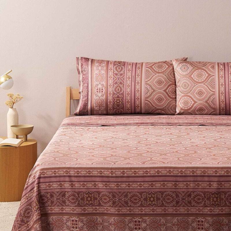 Lenzuola Matrimoniali completo Bassetti Granfoulard Hanbury P1 rosa