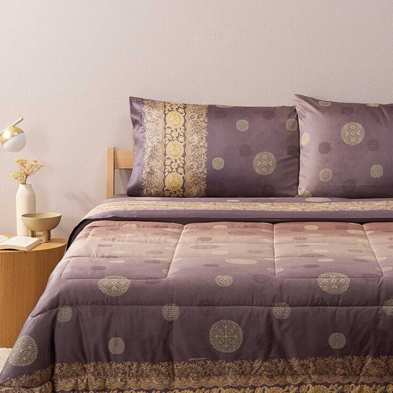 Lenzuola completo matrimoniale in raso Granfoulard Bassetti Pallavicino G1