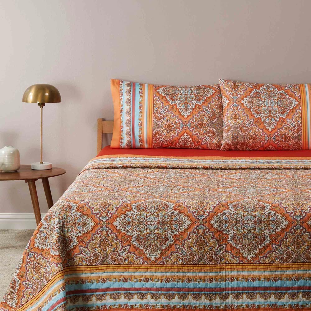 Completo Letto Matrimoniale Bassetti 2 Piazza In Puro Cotone - Lenzuola Con Angoli E Federe Made In Italy