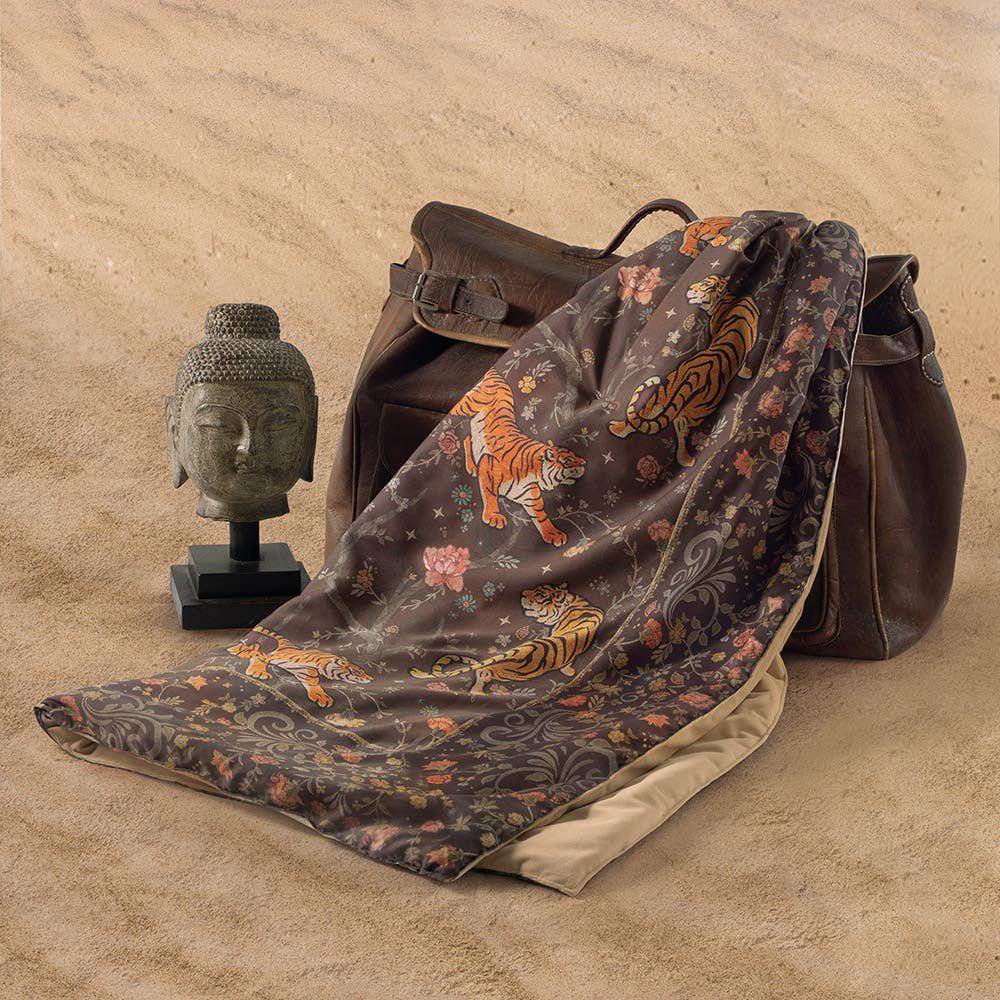 Plaid imbottito da divano in raso SOMMA LHASA 130x170 ebano