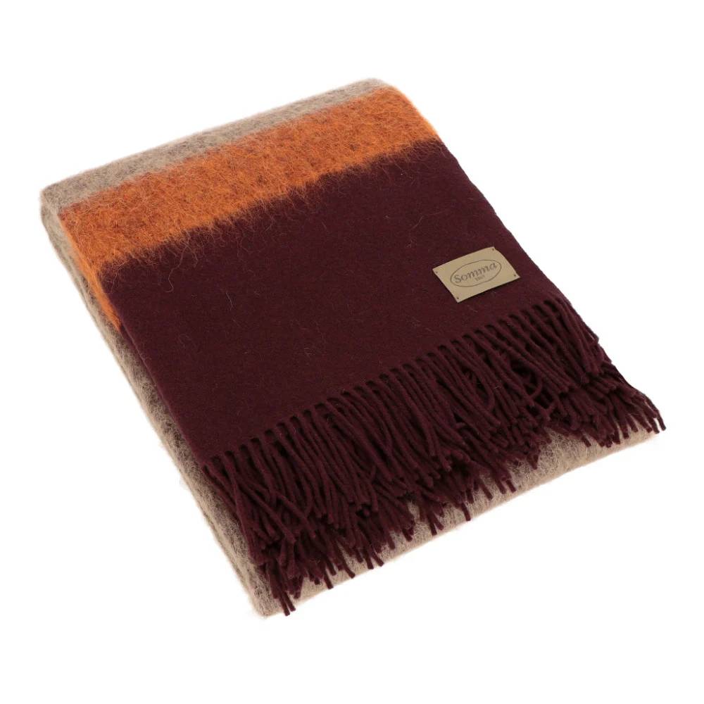 Plaid da divano SOMMA Cosmo Bordeaux misto lana 130x180