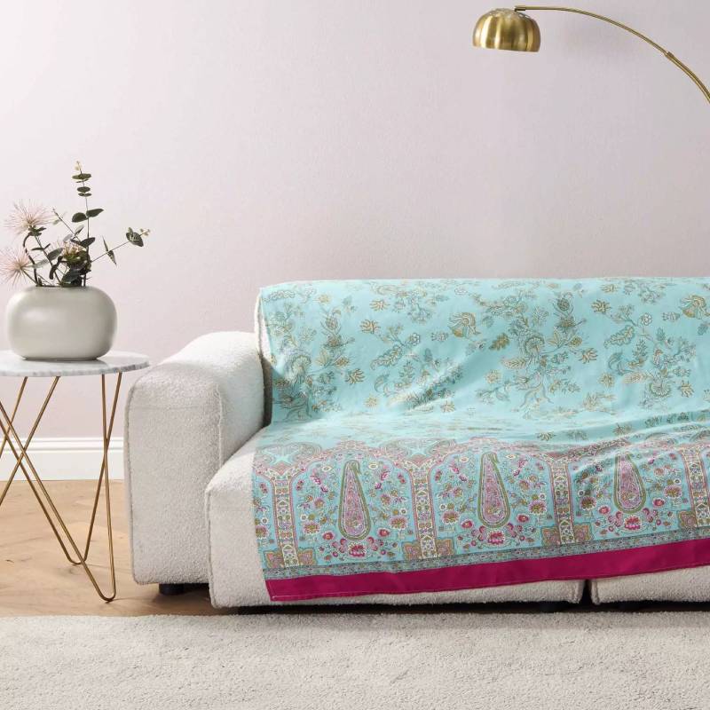 Bassetti Granfoulard Telo arredo Indian Roses T1 cachemire verde acqua