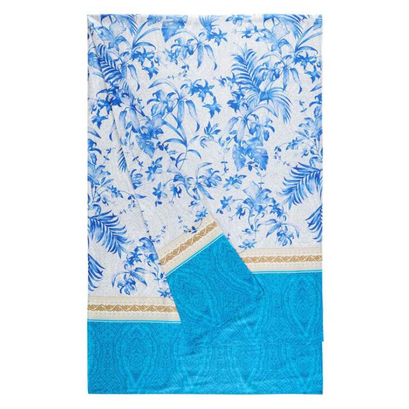 Bassetti Granfoulard Telo arredo Ibiscus Tattoo B1 - fantasia folaige bluette