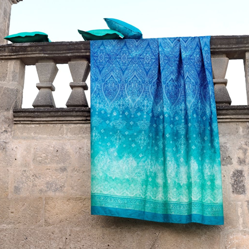 Bassetti Granfoulard Telo arredo 180x270 Kerala B1 – Oceanblau blu e verde acqua