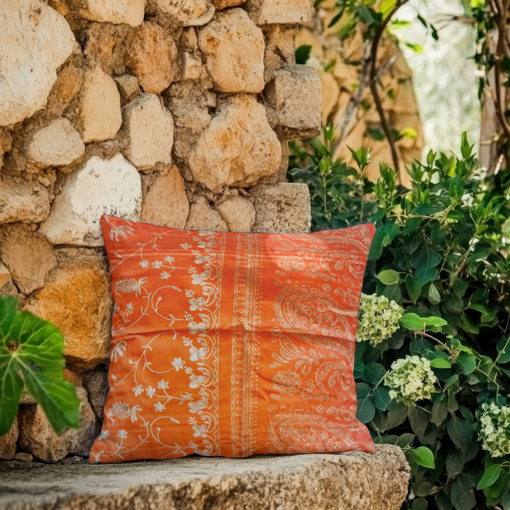 Fodera cuscino in raso 40x40 Bassetti Granfoulard Brenta arancio