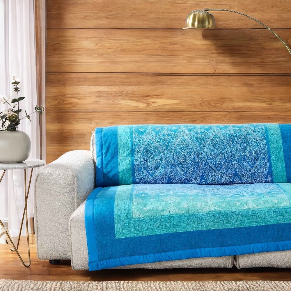 Plaid Bassetti Kerala B1 Oceanblau 135x190 cm – Eleganza Blu in Cotone