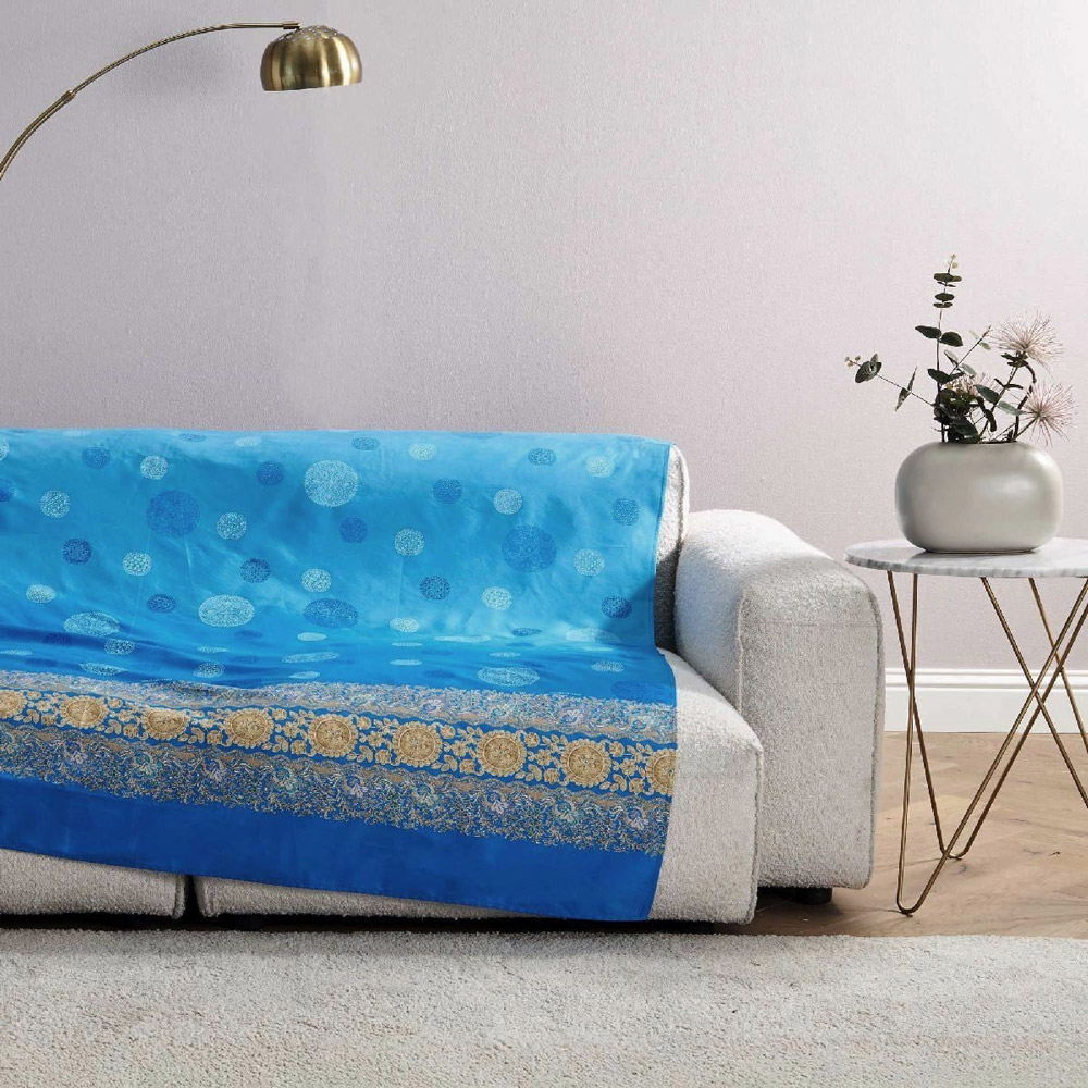 Telo Arredo Bassetti Granfoulard Pallavicino C1 270x270 cm - Blu e Lilla Elegante